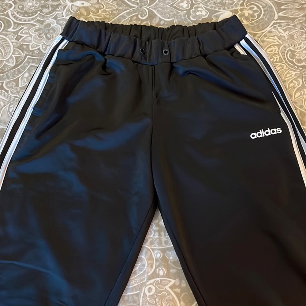 Adidas three-stripes black track pants